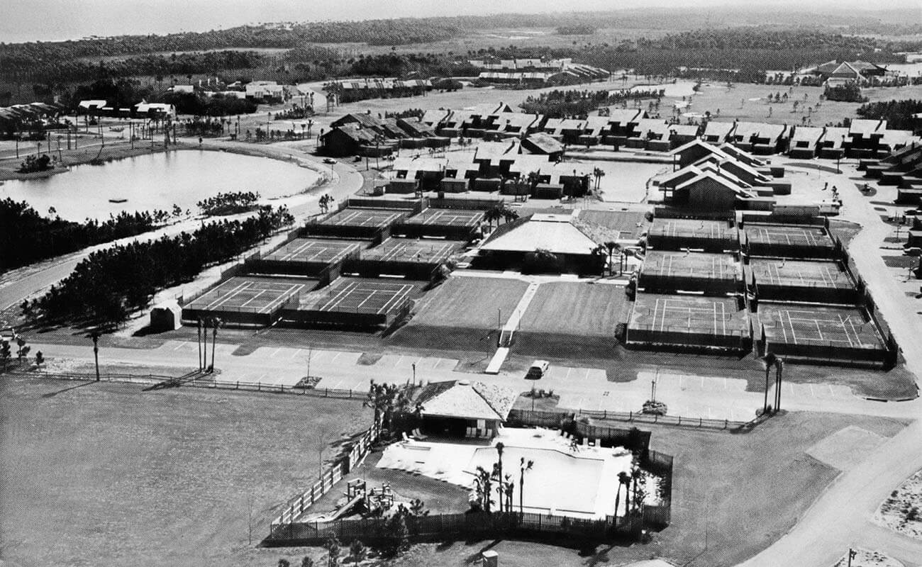 tennis court aerial view
